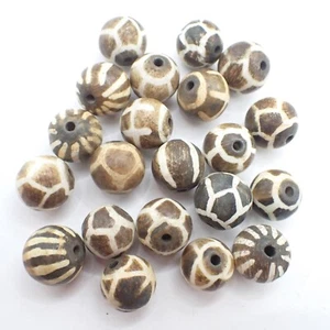 21 pcs handmade Pumtek style batik bone tribal beads Myanmar Burma water buffalo - Picture 1 of 6
