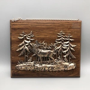 Vintage Wall Plaque 3D Coppertone Elk Deer Wildlife Woodtone A & F Canada - Picture 1 of 13