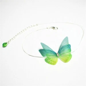 Neu Schmetterling Anhänger Halsband Halskette österreichisch detailliert Kristall Frauen Illusion - Bild 1 von 2