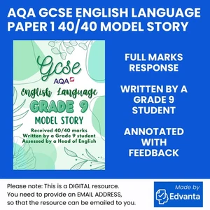 GCSE AQA English Language Grade 9 Model Story Paper 1 Question 5 *FULL MARKS* - Picture 1 of 2