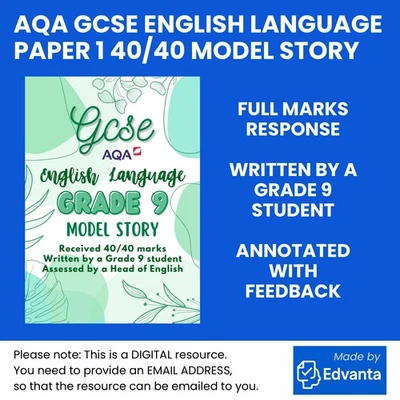 GCSE AQA English Language Grade 9 Model Story Paper 1 Question 5 *FULL MARKS* - Image 1 of 2