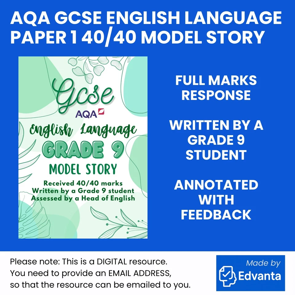 GCSE AQA English Language Grade 9 Model Story Paper 1 Question 5 *FULL MARKS* - Image 1 of 2