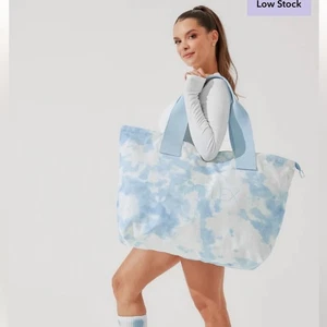 Neu mit Etikett POPFLEX: Superbag - Batik blau Baumwolle Canvas XL Fitnessstudio Strand Weekender Tasche - Bild 1 von 12