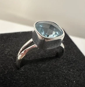 Silberring 925 mit hellblauem Topas Gr. 60 - Bild 1 von 10