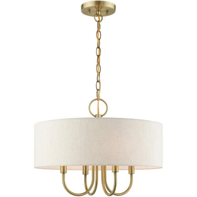 Lámpara de araña Livex Lighting 49804-01 flor latón antiguo Foto 1 de 4