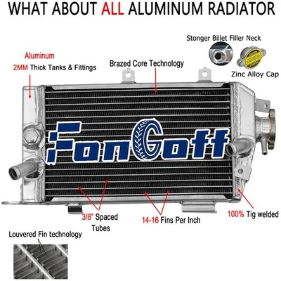 For 2008 2009 2010 2011 2012 13 KAWASAKI KLR650 KLR 650 2 Core Aluminum Radiator Foto 1 de 4