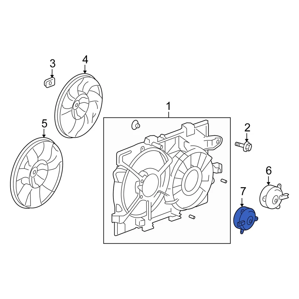 For Suzuki XL-7 2007-2009 Suzuki 1712078J12 Left Engine Cooling Fan Motor - Изображение 1 из 1