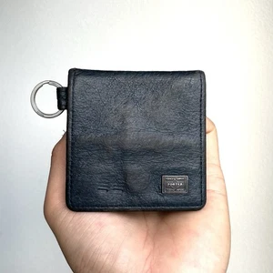 Porter Yoshida & Co Coin Case Wallet W/ Key Ring Blue Navy Made In Japan Vintage - Picture 1 of 24