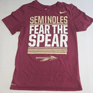 Nike Dri Fit Florida State Seminoles Shirt Medium Mens Fear The Spear - Picture 1 of 7