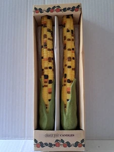 Russ Berrie indische Mais Spitzkerzen Herbst Thanksgiving Herbst 10,5" Vintage Neu in Verpackung - Bild 1 von 2