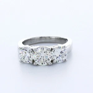 3.16ct E-SI1 Round Natural Diamonds Plat Classic Ring with Wedding Band - Picture 1 of 7