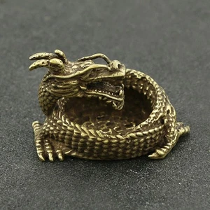 Tabletop Figurine Brass Ashtrays Vintage Dragon Ashtray Statue Small Sculpture - Picture 1 of 4