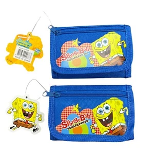 2pcs SpongeBob Squarepants Tri-Fold Mini Wallet Coin Purse for Kids (Blue) - Picture 1 of 9