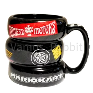 Universal Studios Japan Tire Coffee mug Mariokart Black Super Nintendo World NEW - Picture 1 of 6