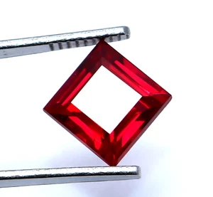 Burmese Natural 6.55 Ct Red Ruby Princess Cut Certified Loose Faceted Gemstone - Picture 1 of 9