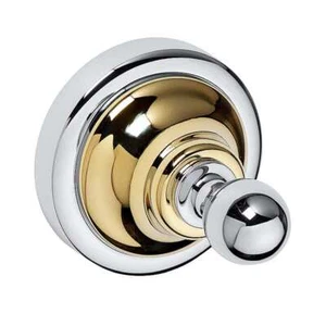 BETRO GOLD-CHROM Kleiderhaken Messing Gold Chrom für Bad & Küche >> zum Bohren - Bild 1 von 7