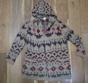 J. Jill Damen Wolle/Acryl Azteken Lenox Kapuzen Pullover Cardigan Gr. S Petite - Bild 1 von 11