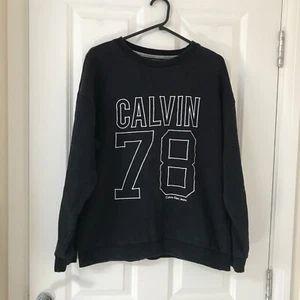 Calvin Klein Jeans #78 Oversized Jumper Black Medium Ladies Sweater CK Pullover - Picture 1 of 7