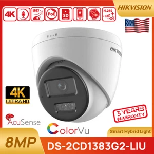 Hikvision 4K 8MP DS-2CD1383G2-LIU Smart Hybrid Light Colorvu IP Camera Mic POE - Picture 1 of 25