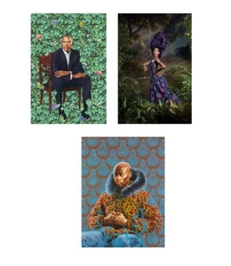 Kehinde Wiley Barack Obama Portrait Poster Modern Print Canvas 36x24 Living Room - Picture 1 of 9