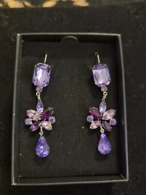 Avon Purple Dangle Eternal Magic Faux Amethyst Earrings  - Image 1 of 4