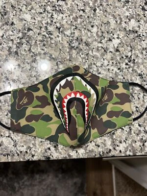 Bape Bathing Ape Shark Unisex Tiger Camo Face Mask 100% Authentic SS21 - Image 1 of 4