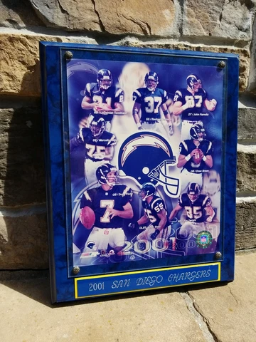 Plaque 2001 San Diego Chargers Doug Flutie Drew Brees Football Tickets Superbowl Cover
