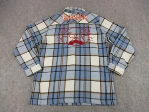 Disney Shirt Boys 2XL XXL Blue White Flannel Plaid Turning Red Pixar Animation - Picture 1 of 16