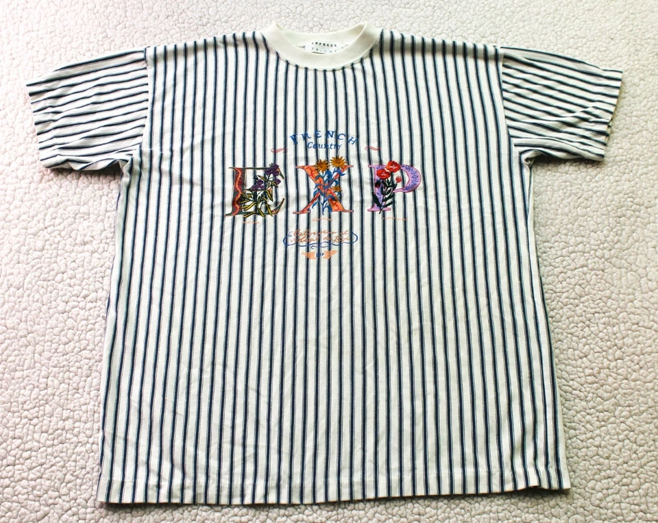 Camiseta De Colección Express Tricot Francés Country Rayas Floral Manga Corta MEDIANA Foto 1 de 4