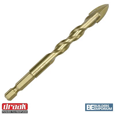 Draak 4 Point Tile Twist Bit Diamond Glass Hard Tiles Drill Ground Tip