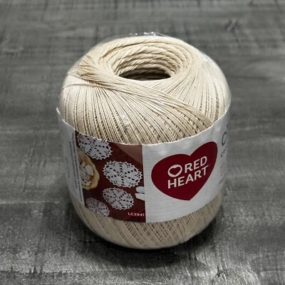 Red Heart Size 10 Classic Crochet Thread Natural 1000 Yards Mercerized Cotton - Image 1 of 3