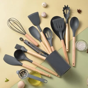 Set cucina utensili da cucina in silicone 14 pezzi spatola antiaderente resistente al calore utensile - Foto 1 di 9