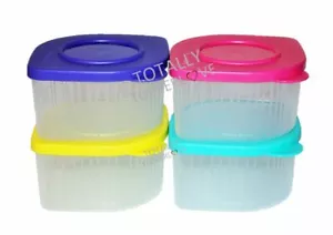 Tupperware Fresh N Cool Set de 4 pequeños contenedores modulares 2 tazas arco iris - Imagen 1 de 2