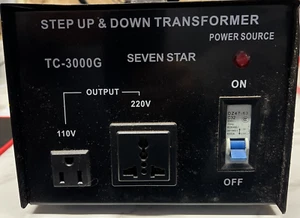 SevenStar TC-3000 Watt 110V-220 Volt Up/Down Transformer Heavy-Duty Converter - Picture 1 of 11