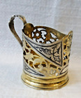 Antique Cup Holder Russian Silver 875  Vintage Soviet Ussr Gold Plated 68