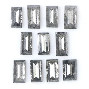 Natural Loose Baguette Salt And Pepper Diamond 1.00 CT 3.30 MM Rose Cut KDN1803 - Picture 1 of 8