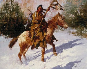 Howard Terpning WINTER COAT art print Native American Crow ARTIST PROOF AP#14/35 - Picture 1 of 1