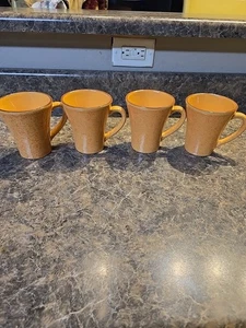 Val do Sol Mugs - Portuguese Ceramic Yellow/Orange Set Of 4 - Picture 1 of 6