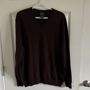 JOs. A. Bank dunkelbrauner Pullover mit V-Ausschnitt Größe L 53% Merinowolle - Bild 1 von 7