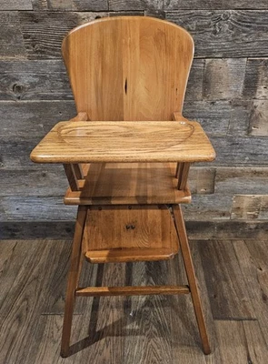 Antique Vintage Lehman Babyguard Adjustable Wood Highchair w/ Removable Tray - Image 1 of 4