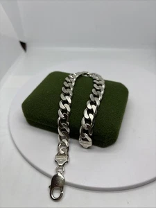 (1854)Sterling Silver 925 Curb Bracelet - Picture 1 of 7