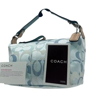 COACH handbag accessory pouch signature light blue Used item For Woman - Picture 1 of 12