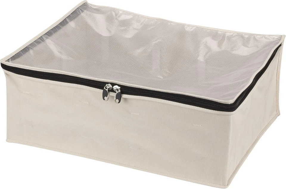 Household Essentials 3364-1 Cotton Canvas Blanket Storage Bags | Natural