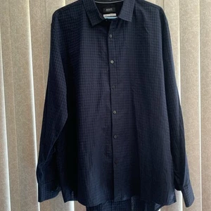 Alfani Dress Size XL Blue Black Long Sleeve Shirt Large - Picture 1 of 5