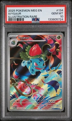 2025 PSA 10 Pokemon MEG EN-Mega Evolution Illustration Rare #134 Ivysaur - Image 1 of 2