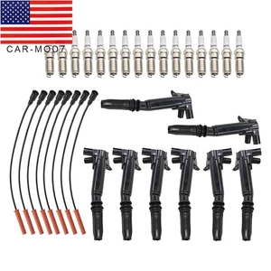 8X Ignition Coils & Spark Plug Tune Up Kit for 2011-2017 Ford F250 F350 6.2L V8 - Picture 1 of 11