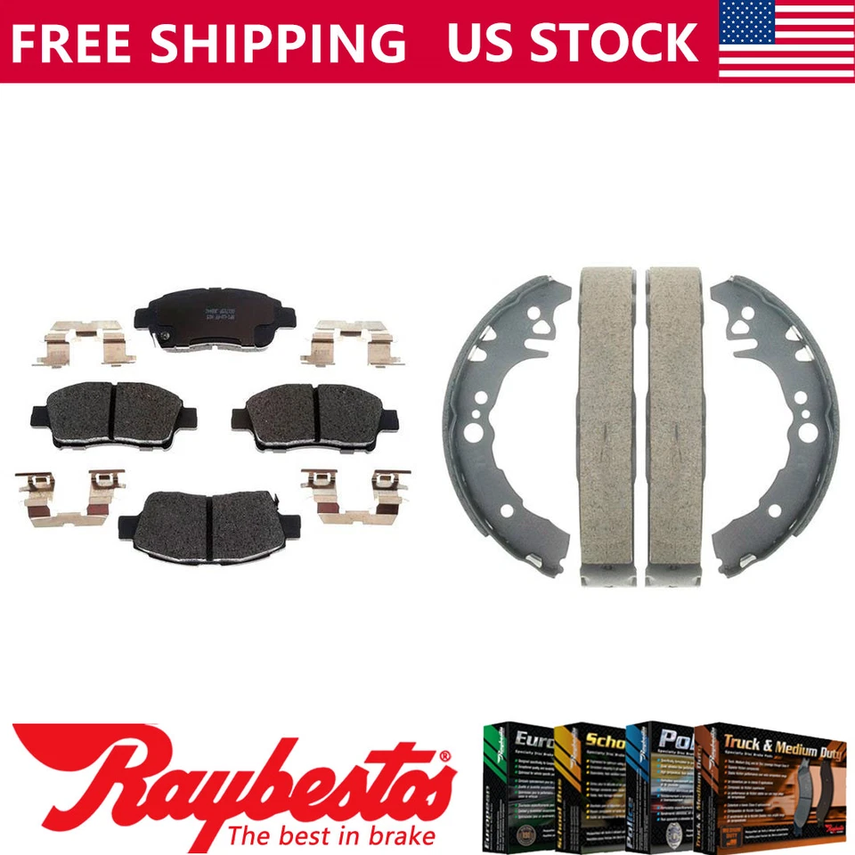 Kit dianteiro traseiro pastilhas de freio de cerâmica e sapatas de freio para 2000 Toyota Echo - Raybestos - Imagem 1 de 4