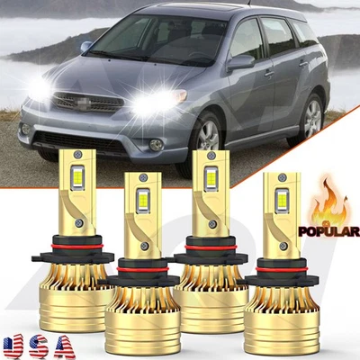 Para Toyota Matrix 2003-2014 4X Combo 9005+9006 Faros LED Bombillas de haz alto bajo Foto 1 de 4