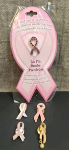 Lote de 5 prendedores de cinta rosa vintage de concientización sobre el cáncer de mama - Imagen 1 de 8