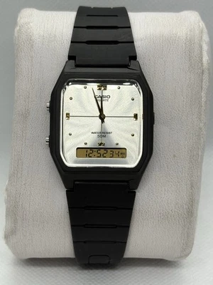 Casio Analog Digital Dual Time Black Resin Band Watch AW48HE-7A AW-48HE-7A - Image 1 of 4